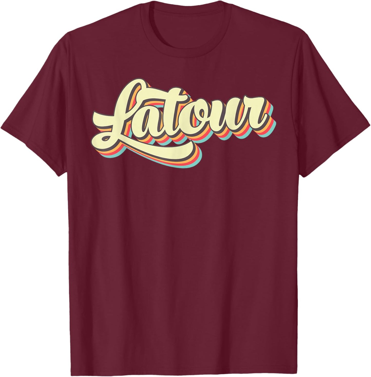 Latour Retro Art Baseball Font Vintage T-Shirt - T-Shirt | Maroon