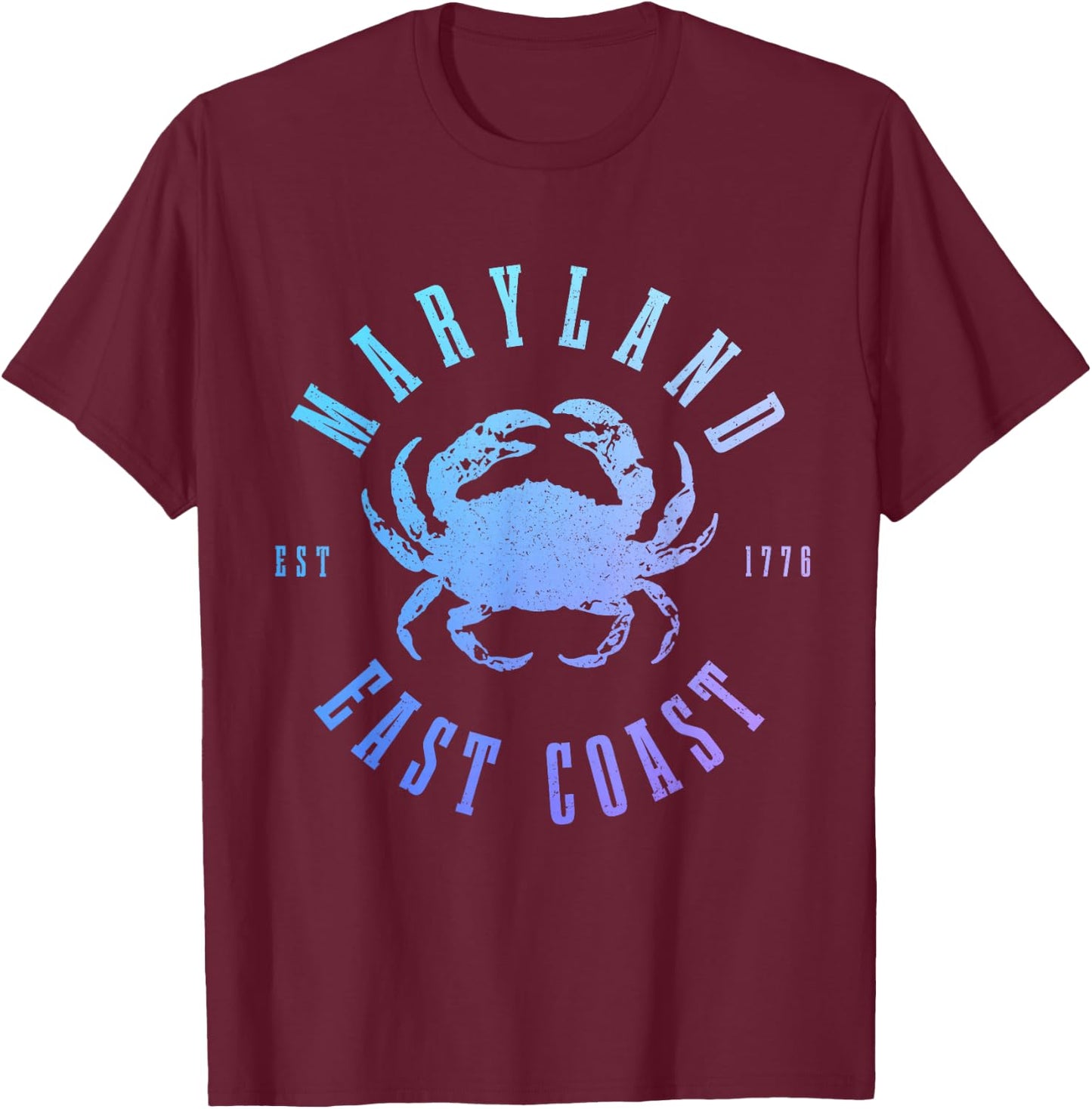 Maryland Blue Crab Crabbing East Coast Pride Vintage T-Shirt - T-Shirt | Maroon