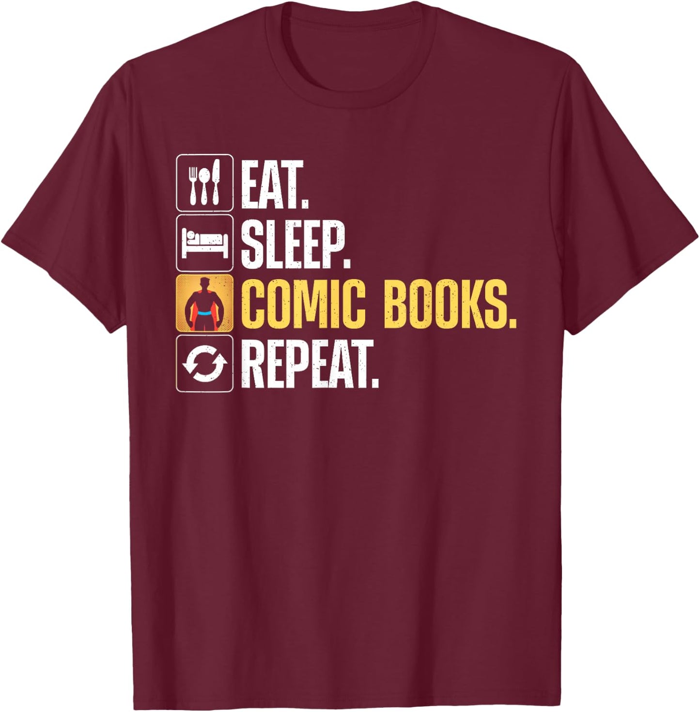 Cool Comic Books Art Women Comic Book Lover Comics T-Shirt - T-Shirt | Maroon