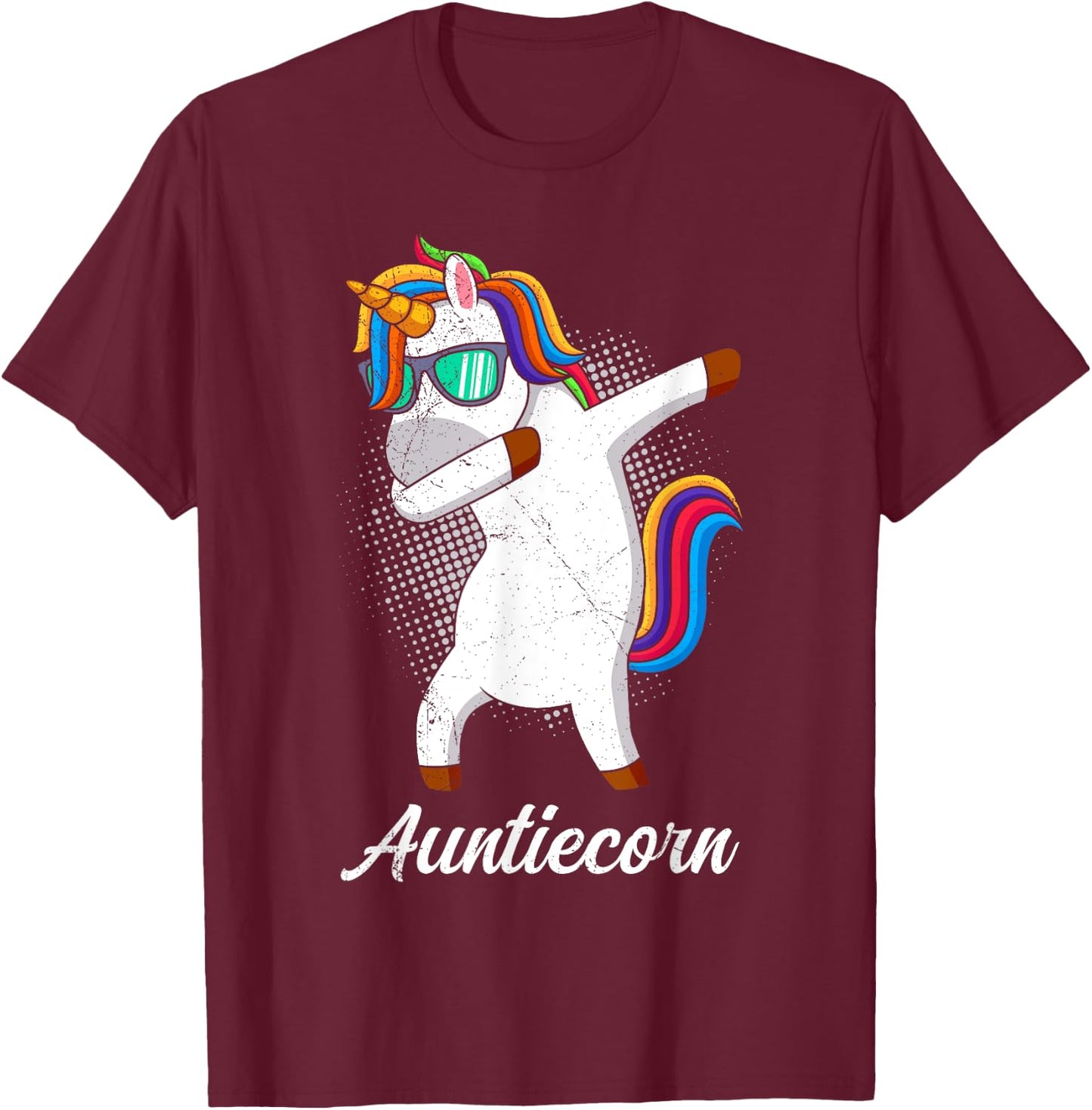 Auntiecorn Unicorn Lovers Aunties Mothersday Aunt T-Shirt - T-Shirt | Maroon