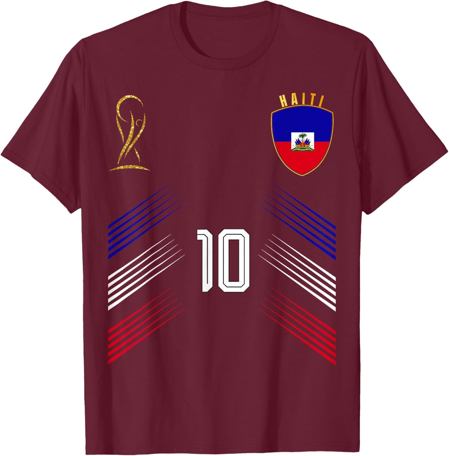 Haiti Flag Haitian Pride Lovers Retro T-Shirt - T-Shirt | Maroon