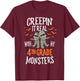 Creepin It Real With My 4th Grade Monsters Halloween Teacher T-Shirt - T-Shirt | Maroon