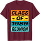 Retro Class of 1989 Shirt Reunion Shirt Group Class of 89 T-Shirt - T-Shirt | Maroon