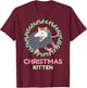 Xmas Possum Kitten - Creepy Cute Pastel Goth Christmas T-Shirt - T-Shirt | Maroon