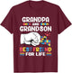 Proud Support Autism Grandpa And Grandson Autism Awareness T-Shirt - T-Shirt | Maroon