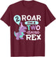 2nd Birthday Dinosaur T Rex Two Osaurus 2 Years Old Kids T-Shirt - T-Shirt | Maroon