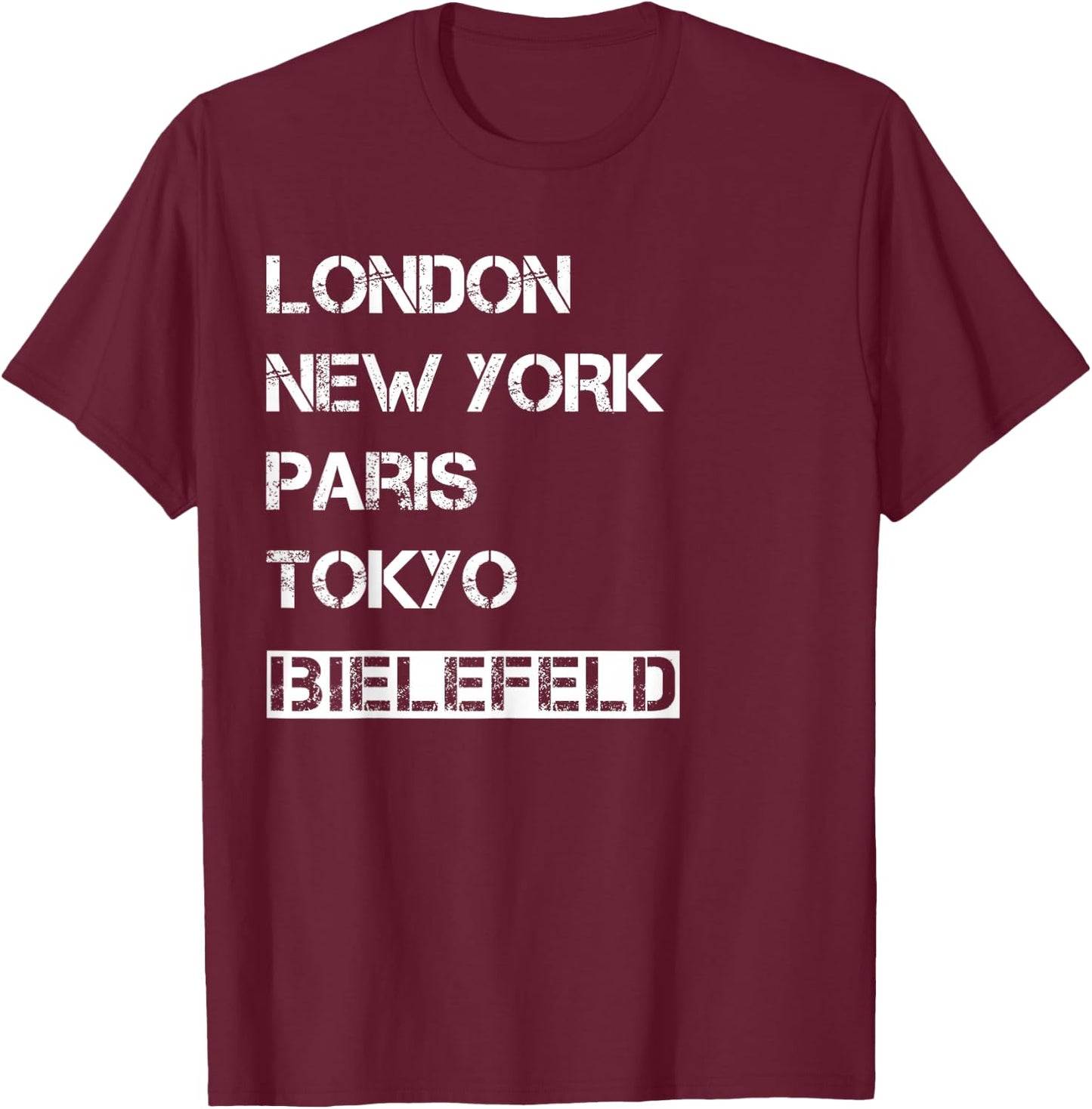 Bielefeld with German Text "My Homeland Bielefeld" [German Language], black T-Shirt - T-Shirt | Maroon