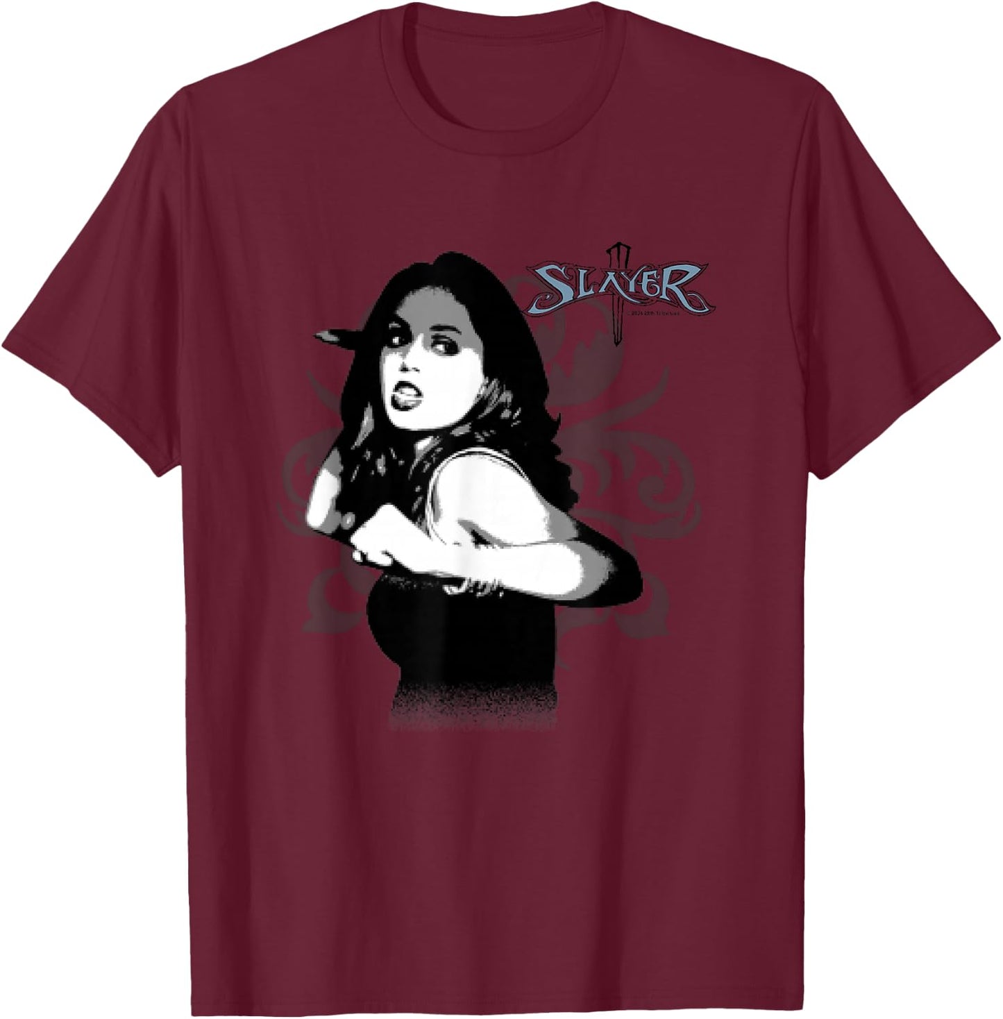 Buffy The Vampire Slayer Faith New Slayer Portrait , Blue, S T-Shirt - T-Shirt | Maroon