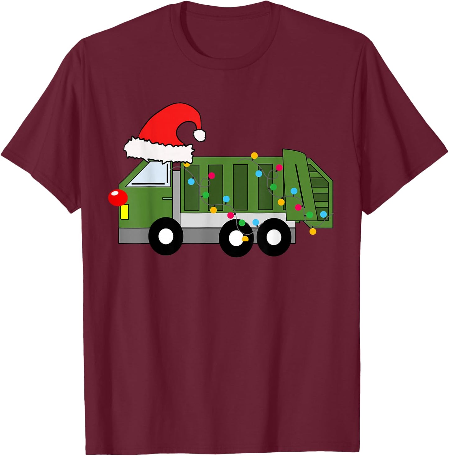 Garbage Truck Christmas Pajama Kids Toddler Baby 5T 4T T-Shirt - T-Shirt | Maroon