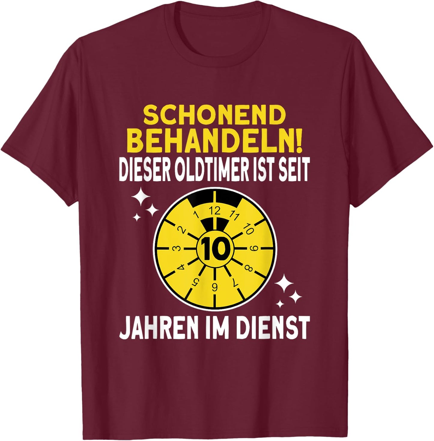 10 jähriges Dienstjubiläum 10 Jahre Firmenjubiläum Jubiläum T-Shirt - T-Shirt | Maroon