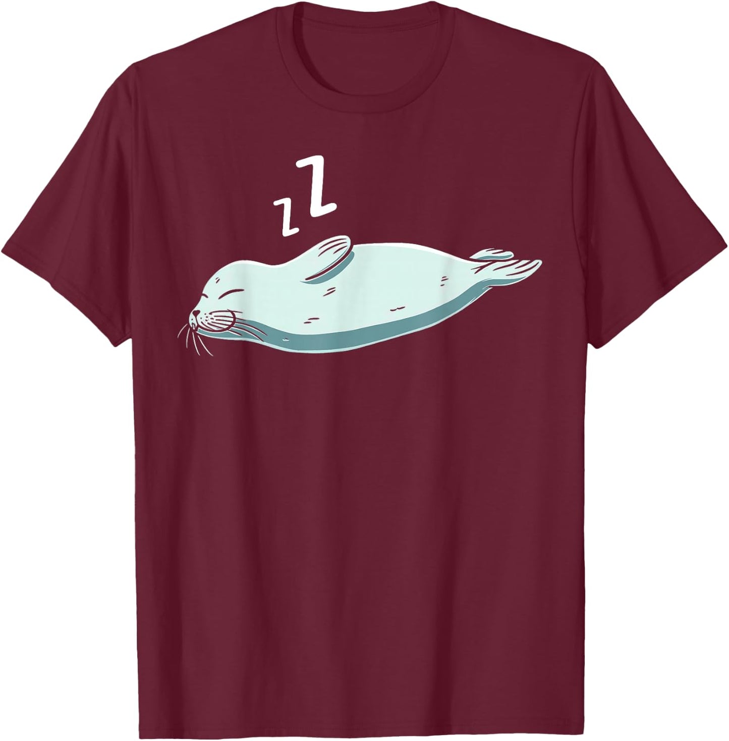 Seal Lazy Seals Pajamas Sleeping Seal T-Shirt - T-Shirt | Maroon