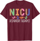 NICU Respiratory Therapist Appreciation Leopard T-Shirt - T-Shirt | Maroon