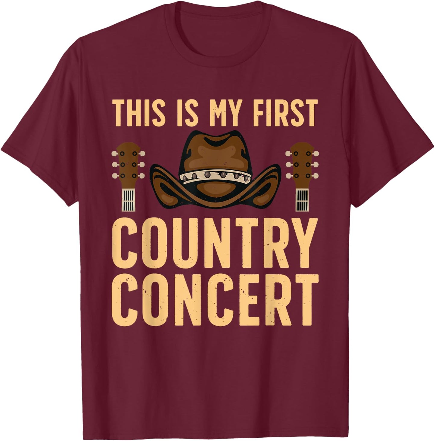 Cool Country Concert Art Women Country Music Lover T-Shirt - T-Shirt | Maroon