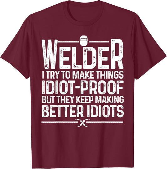 Funny Welder Art Women TIG/MIG Welding Steel Lovers T-Shirt - T-Shirt | Maroon