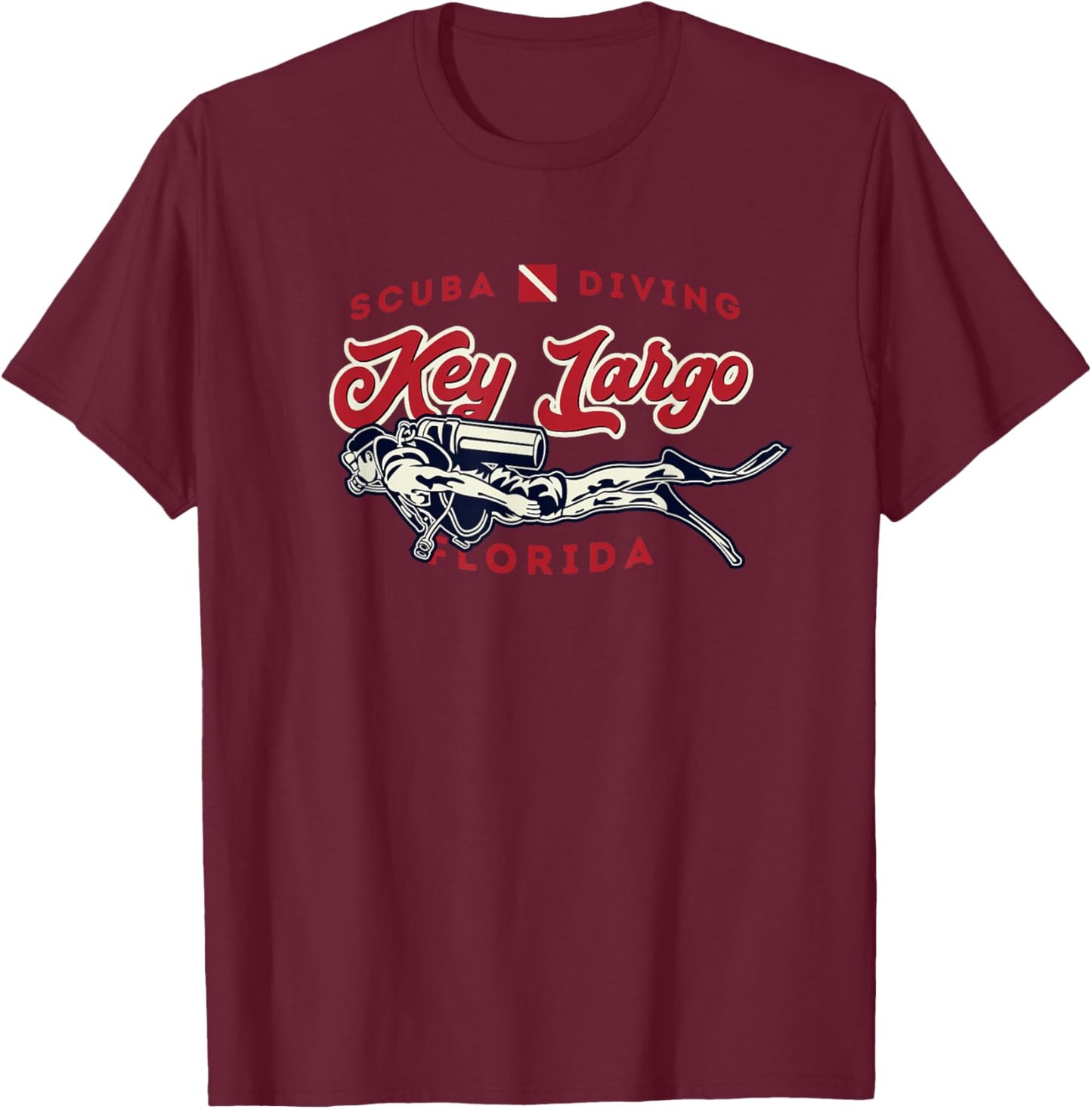 Key Largo, Florida Scuba Diver Shirt T-Shirt - T-Shirt | Maroon