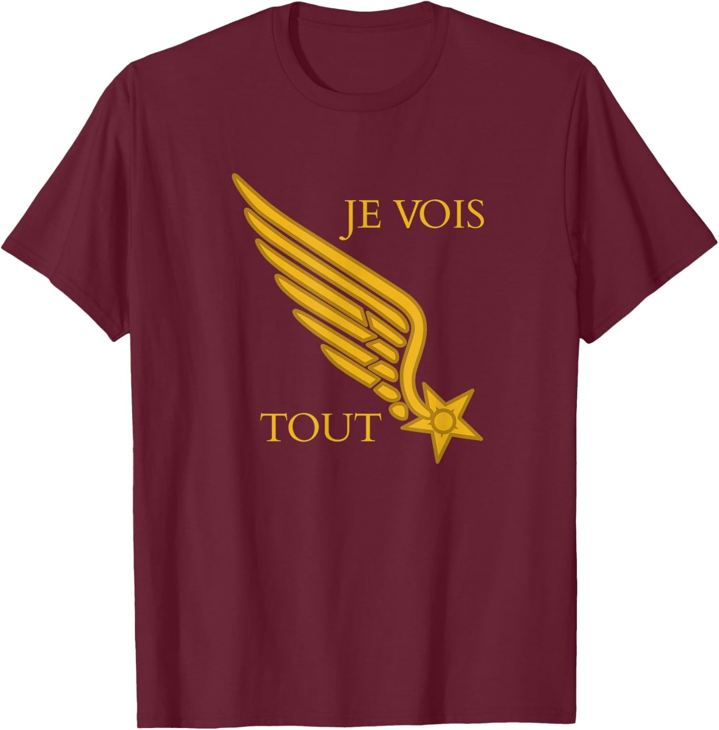 Lafayette Escadrille Pilot's Collar Insignia WW1 T-Shirt - T-Shirt | Maroon