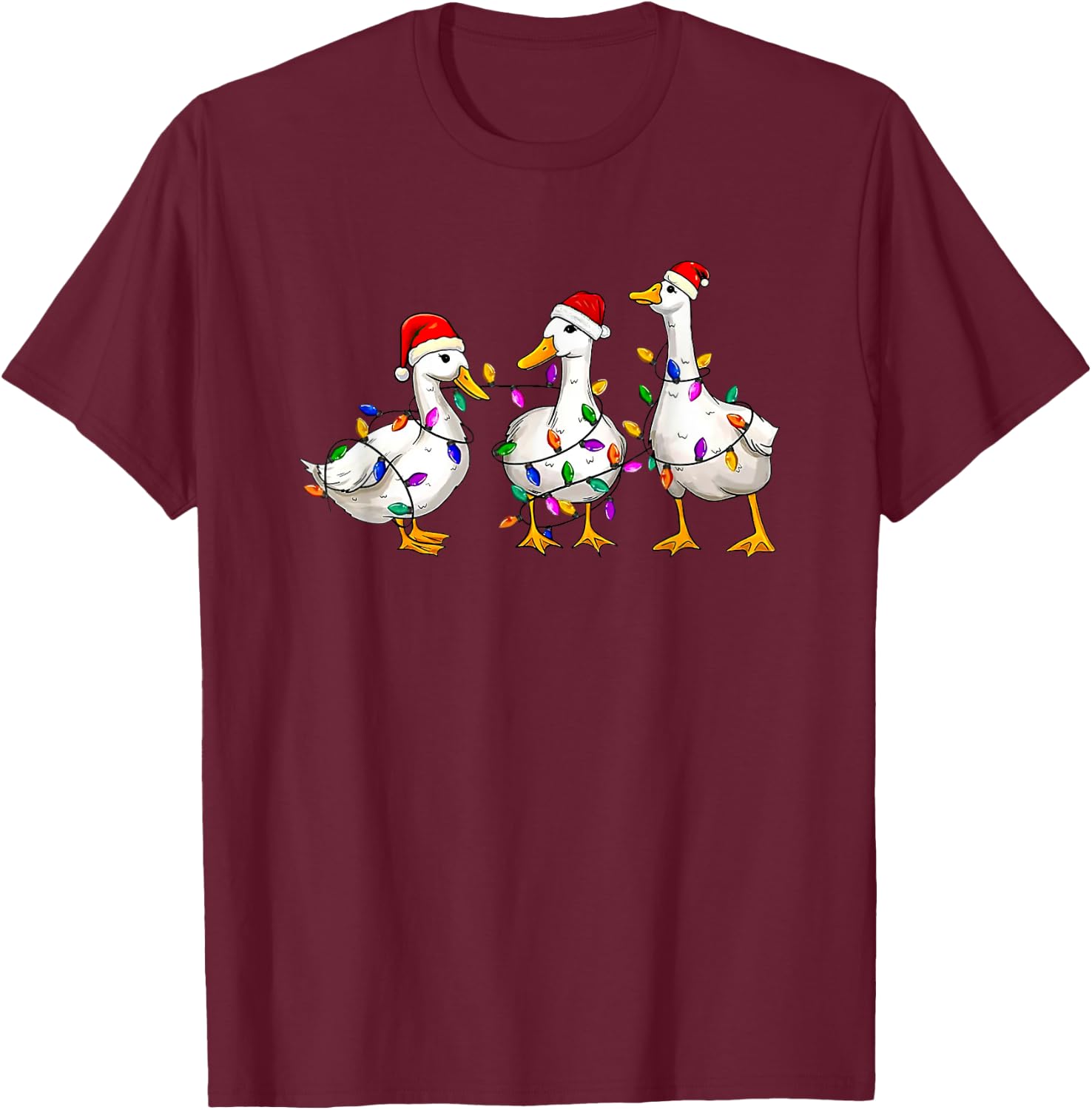 Christmas Duck Merry Christmas T-Shirt - T-Shirt | Maroon