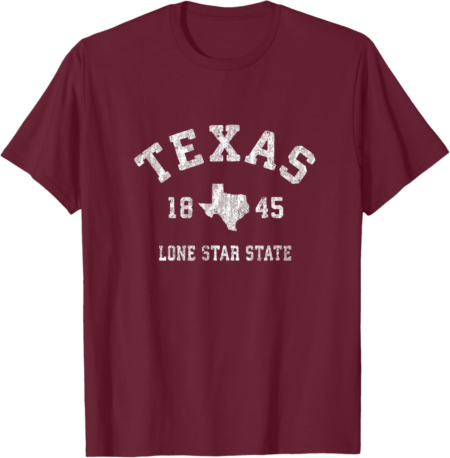 Texas TX Vintage Sports Design Texan T-Shirt - T-Shirt | Maroon