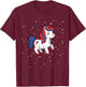 Red White and Blue Unicorn American Flag 4th of July USA T-Shirt - T-Shirt | Maroon