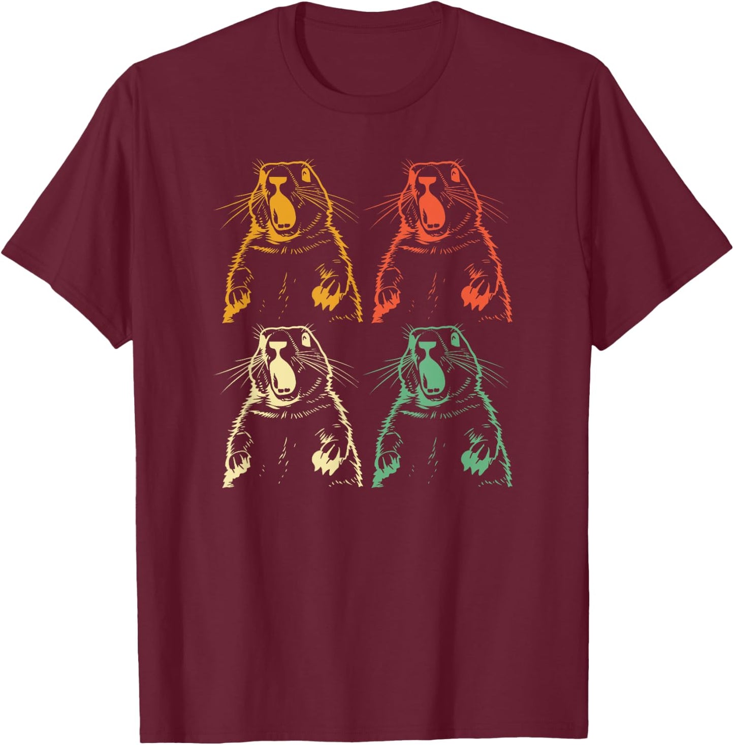 Prairie dog vintage for Prairie Dog Lover 60s 70s Retro Men Women Girls Kids T-Shirt - T-Shirt | Maroon