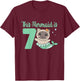 7th Birthday Cat This Mermais Is 7 Cat Mermaid for Kids T-Shirt - T-Shirt | Maroon