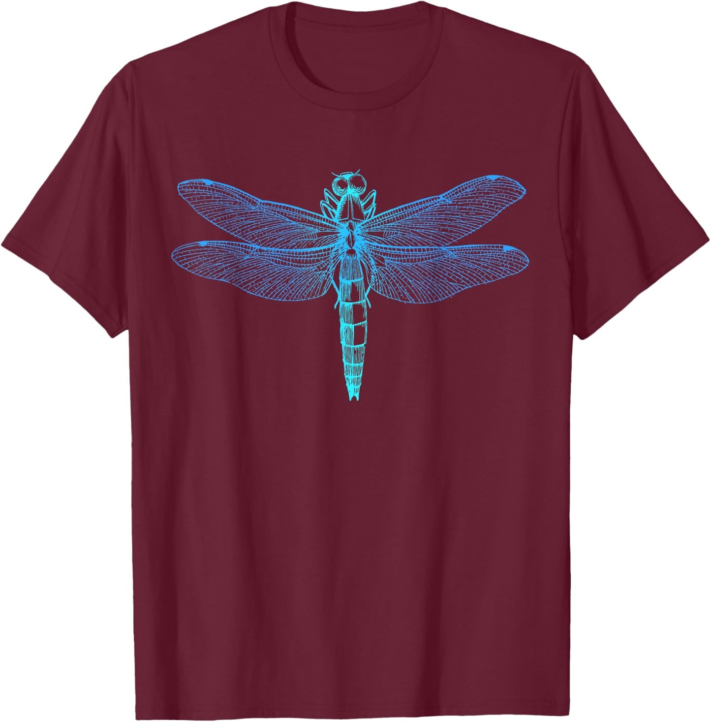 Vintage retro dragonfly scientific illustration entomologist T-Shirt - T-Shirt | Maroon