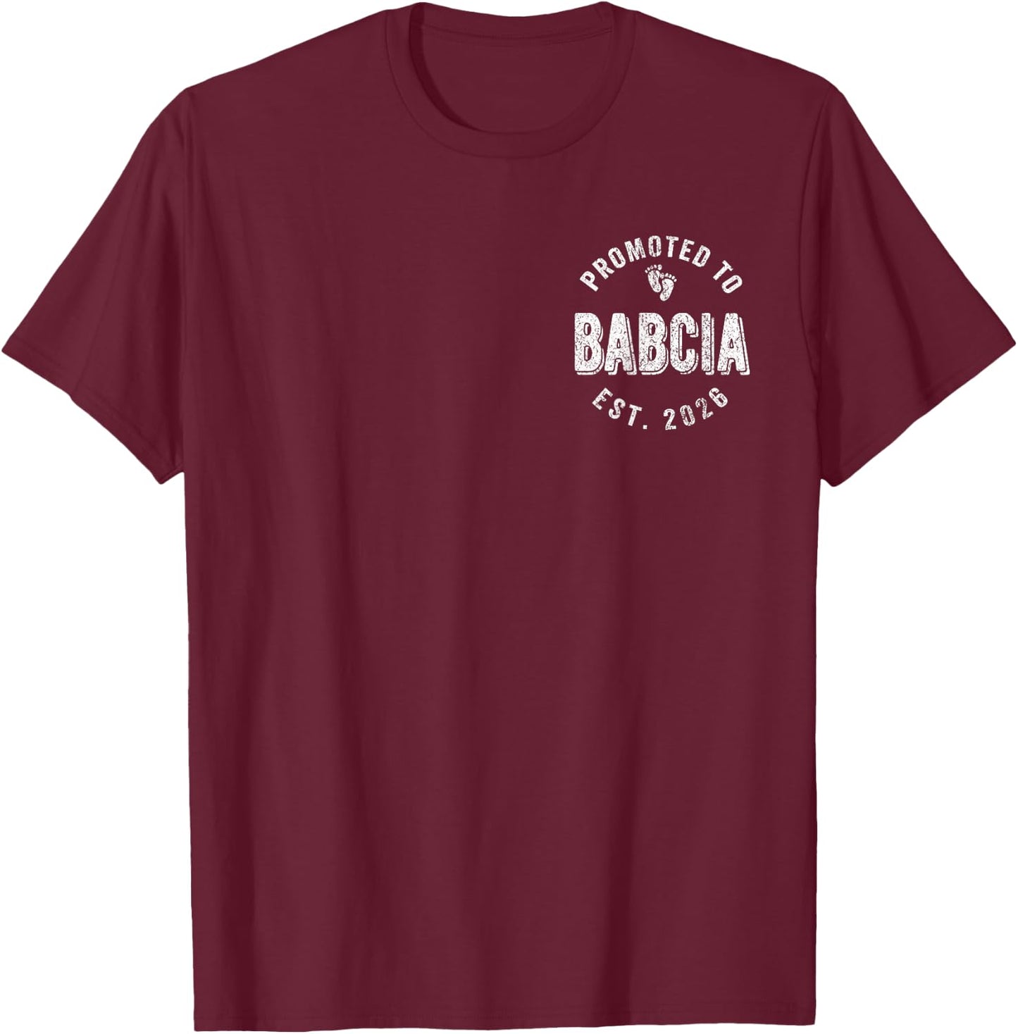 Promoted to Babcia Est. 2026 Polish Grandma T-Shirt - T-Shirt | Maroon