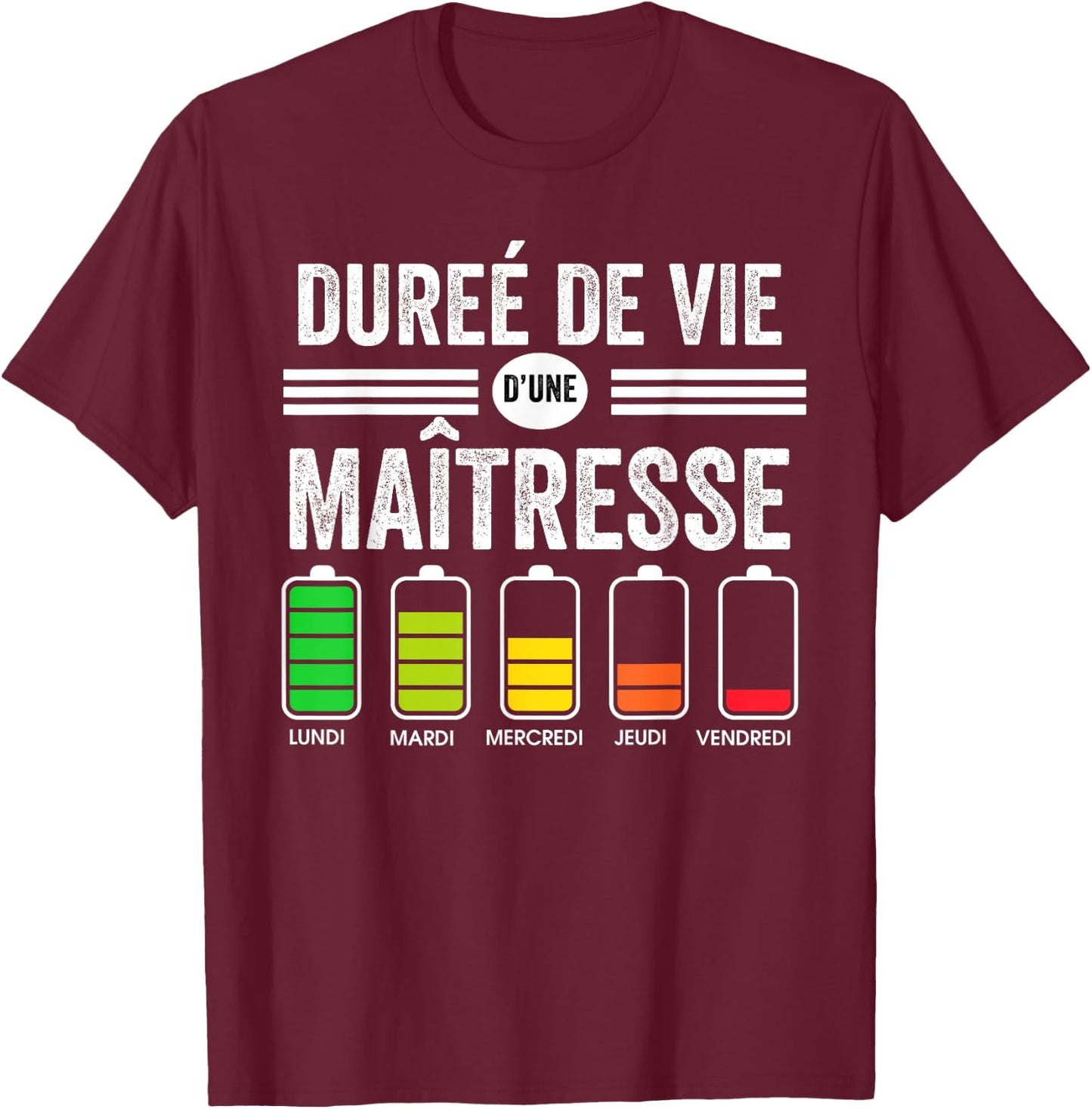 School Mistress Funny Life Of A Mistress , Black, S T-Shirt - T-Shirt | Maroon