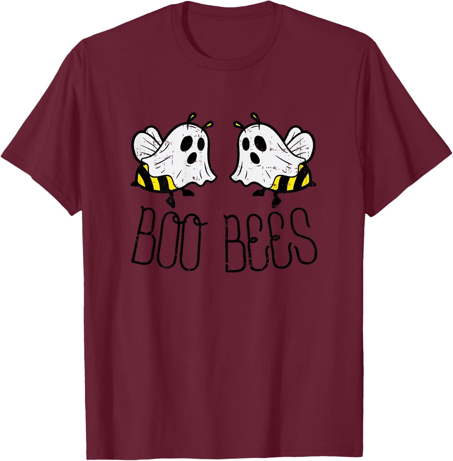Boo Bees Ghosts Boobees Funny Halloween Costume T-Shirt - T-Shirt | Maroon