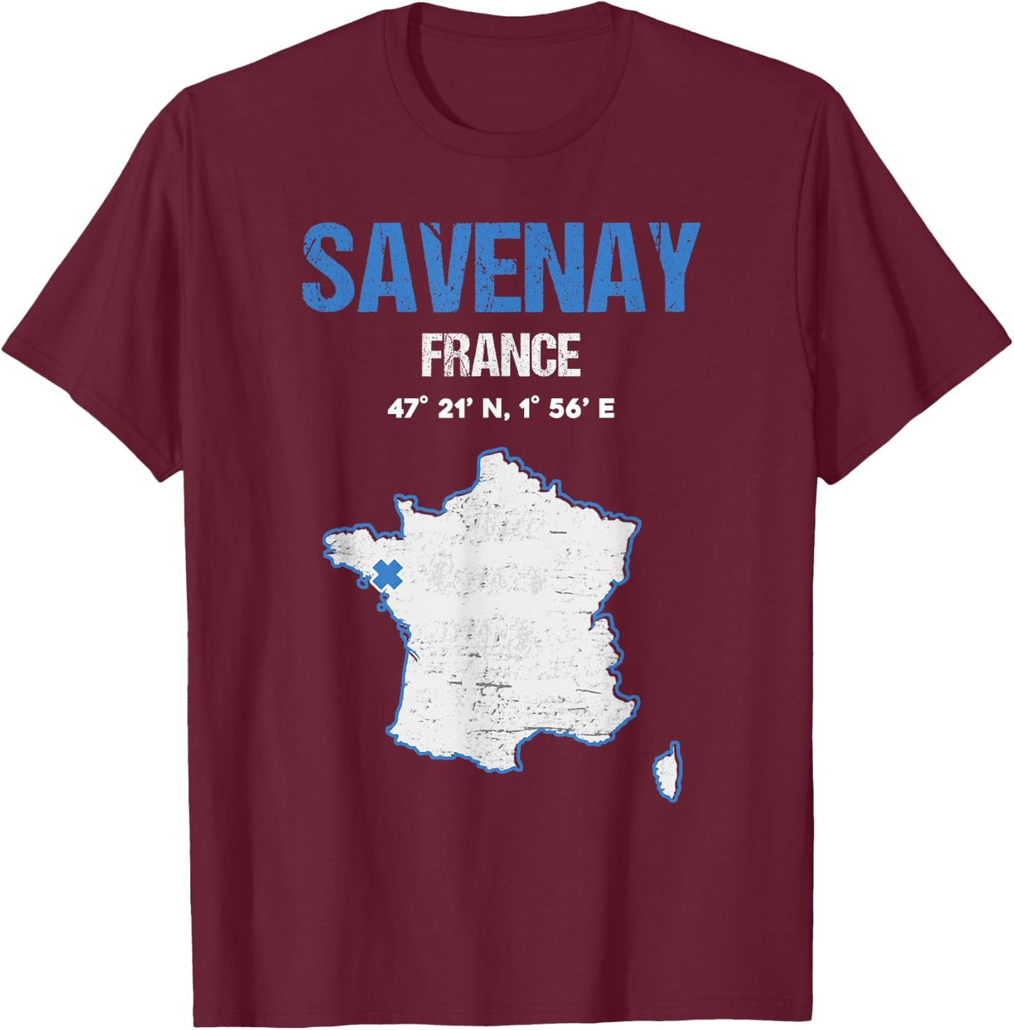 Savenay France Ville T-Shirt - T-Shirt | Maroon