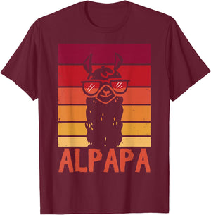 Alpapa Alpaca Lama Fan Lover Dad New Father , black T-Shirt - T-Shirt | Maroon