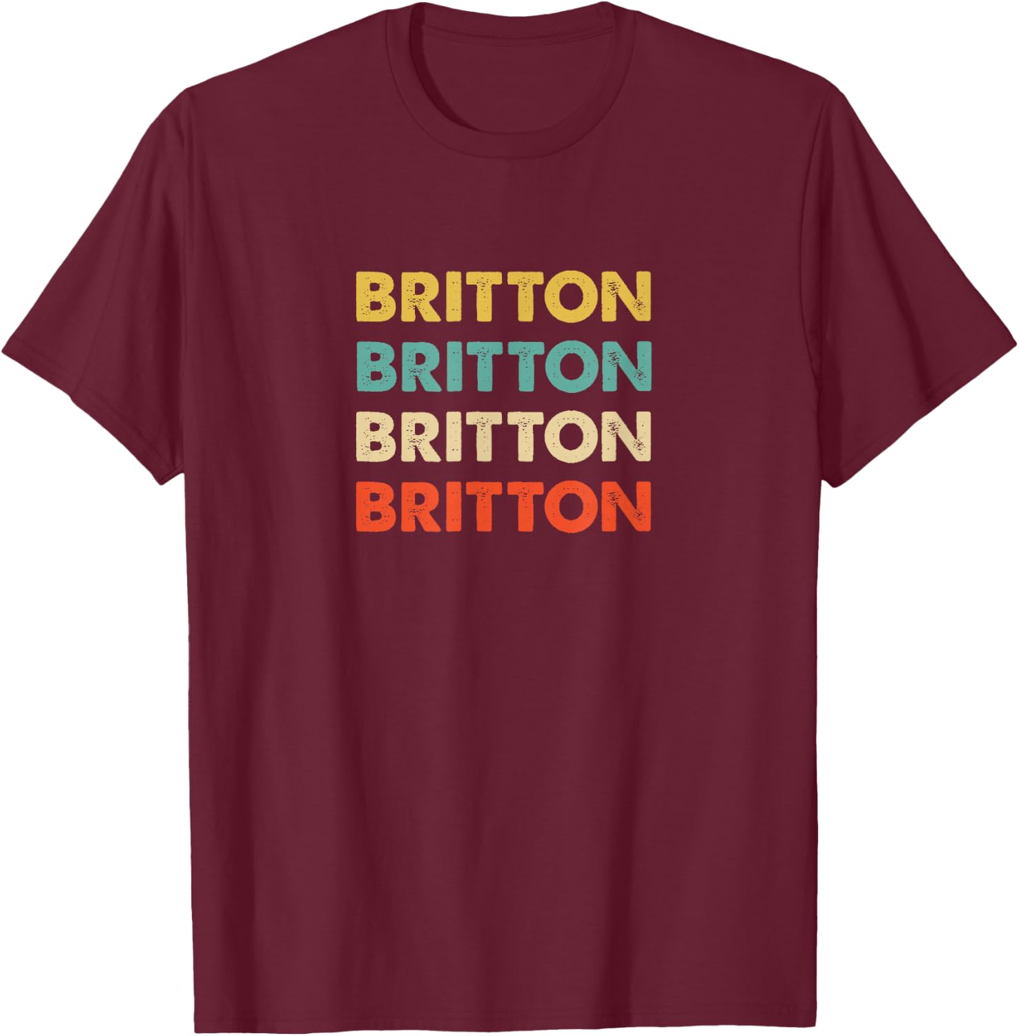 Britton Name T-Shirt - T-Shirt | Maroon
