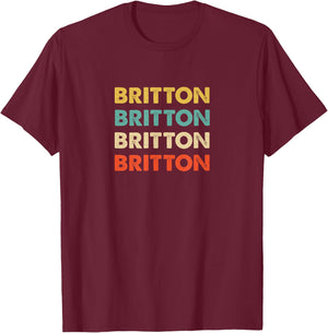 Britton Name T-Shirt - T-Shirt | Maroon
