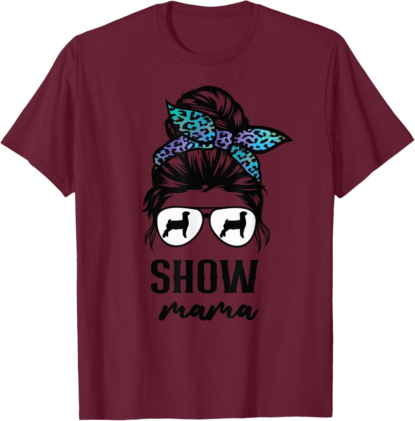 goat show mom goat Boer show mama T-Shirt - T-Shirt | Maroon