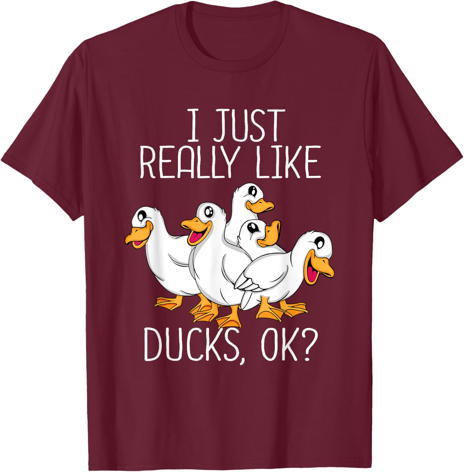 Duck Lover Women Peking Ducks Kids Duck T-Shirt - T-Shirt | Maroon