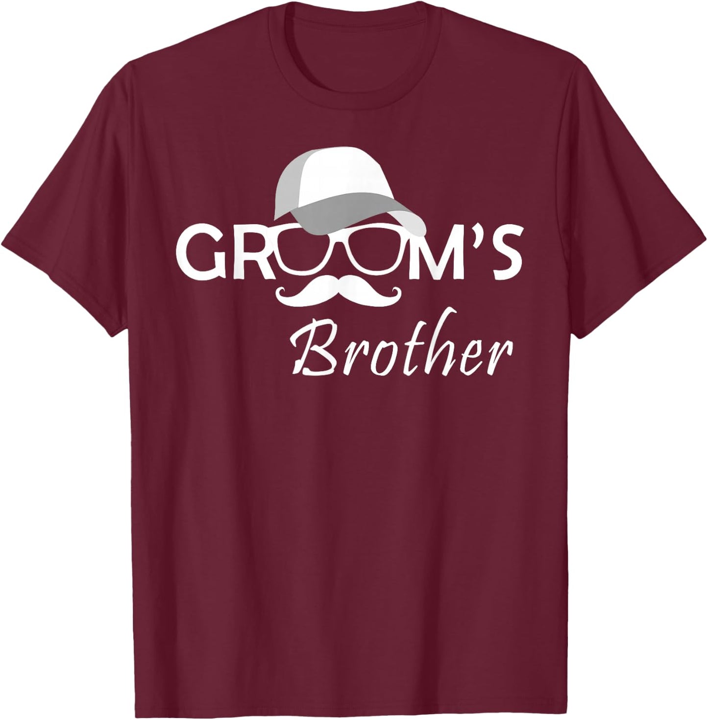 Groom's Brother Bro Bachelor Party Squad Wedding T-Shirt - T-Shirt | Maroon