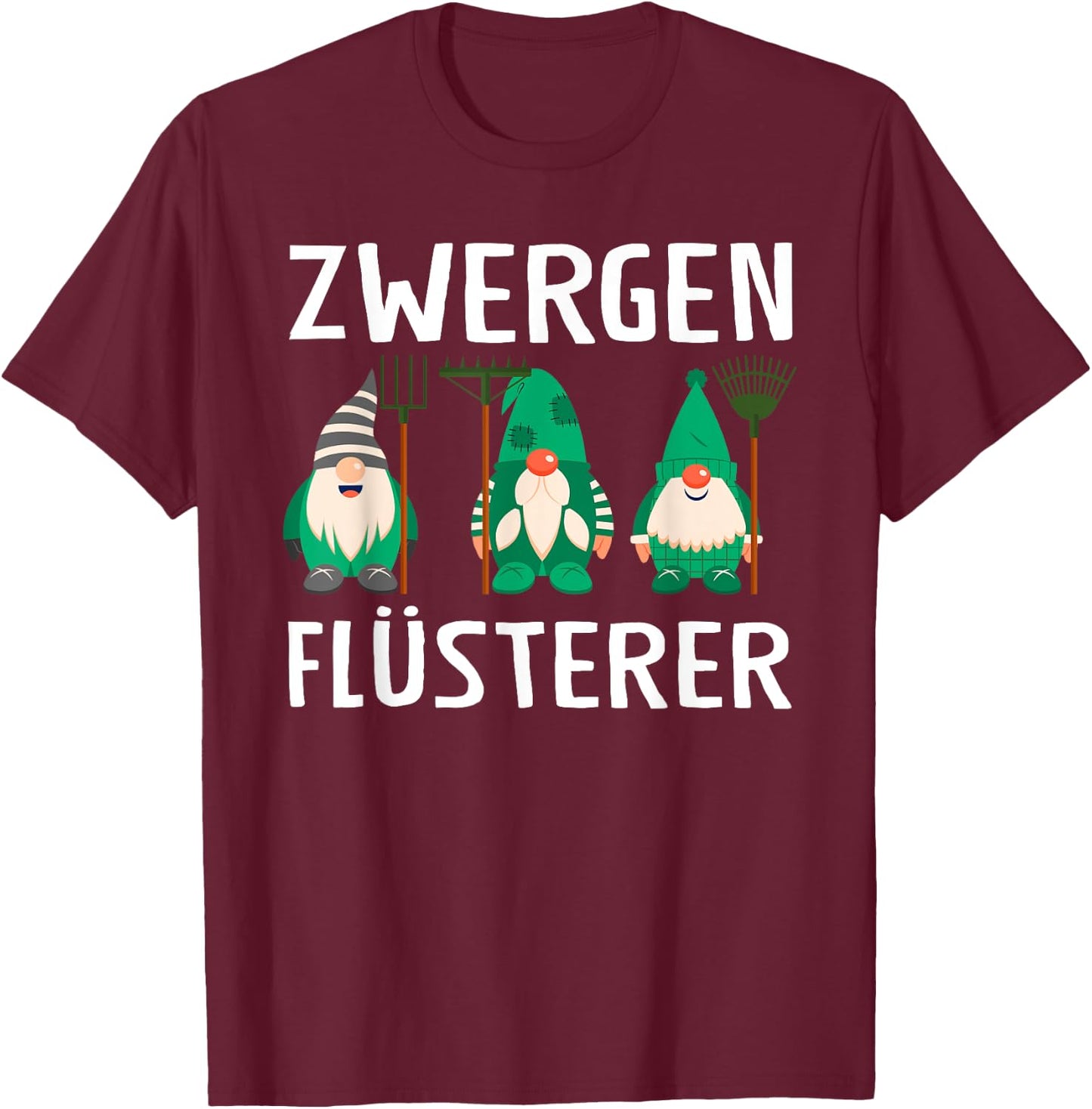 Zwergen Whisperer Garden Gnomes , black, s T-Shirt - T-Shirt | Maroon