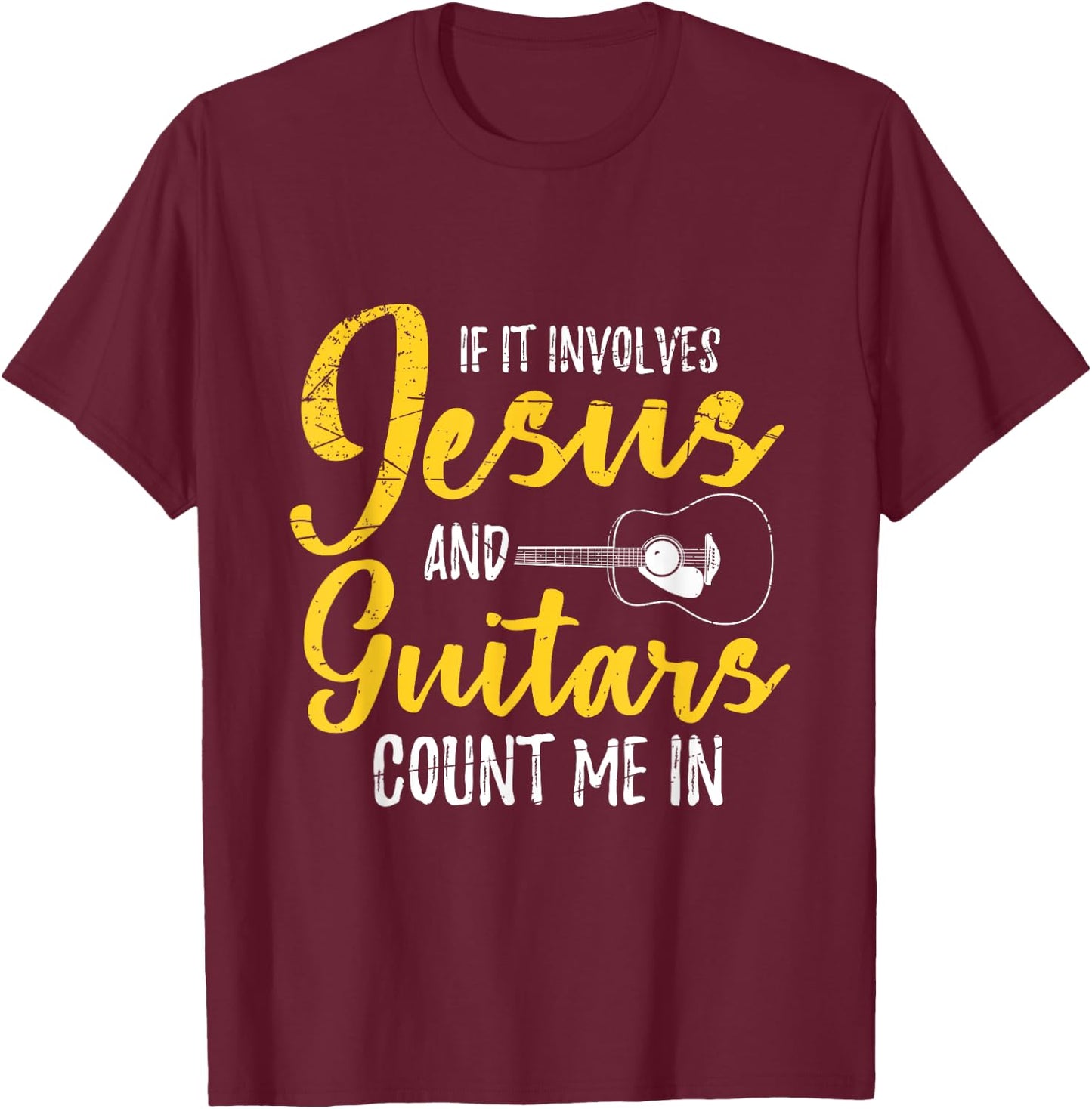 Jesus Lord God Savior Devotee Gift Christian Men's Black Modern Letter Print Short Sleeve T-Shirt - T-Shirt | Maroon