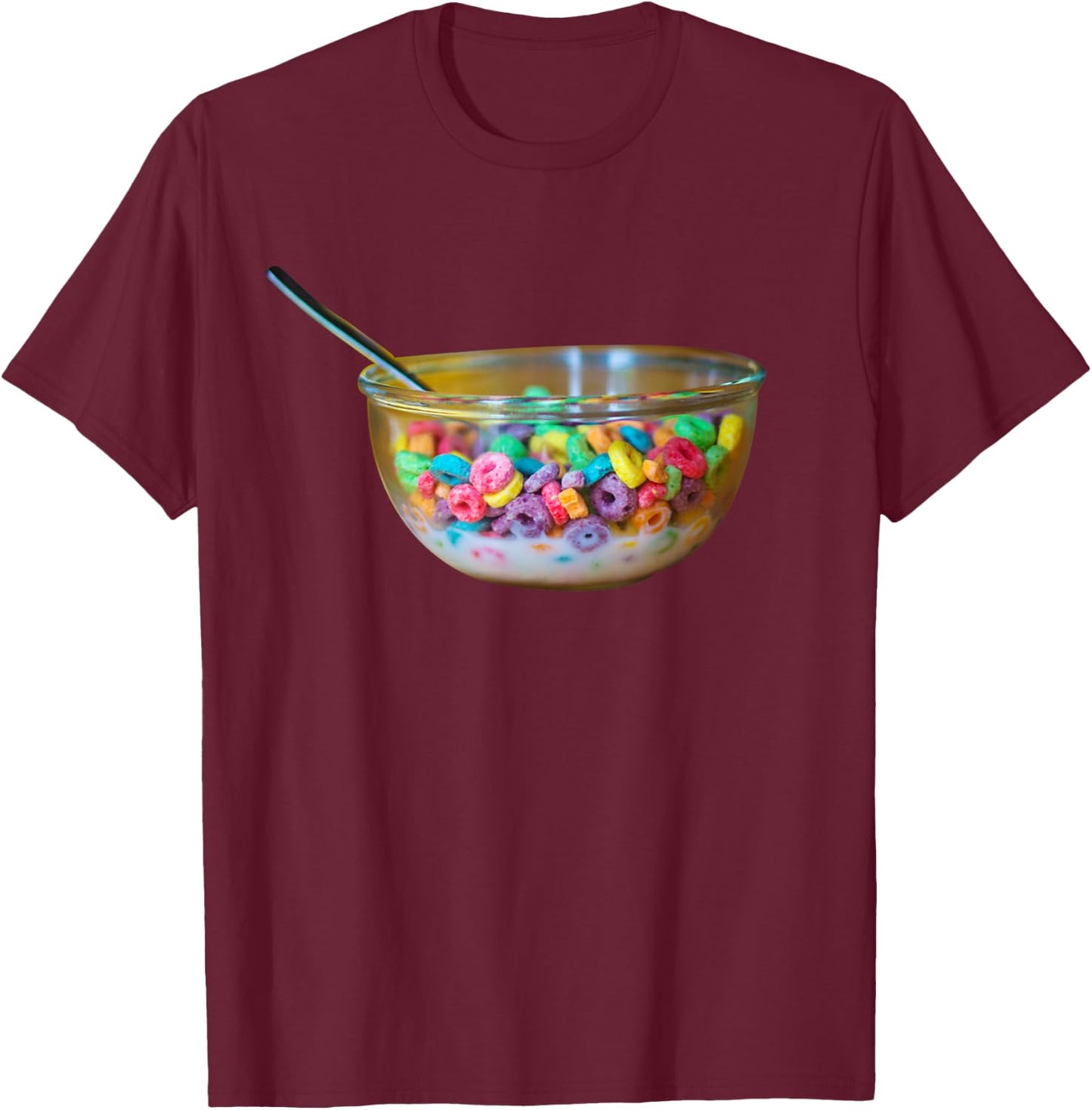 Bowl of Fruity Cereal T-Shirt - T-Shirt | Maroon
