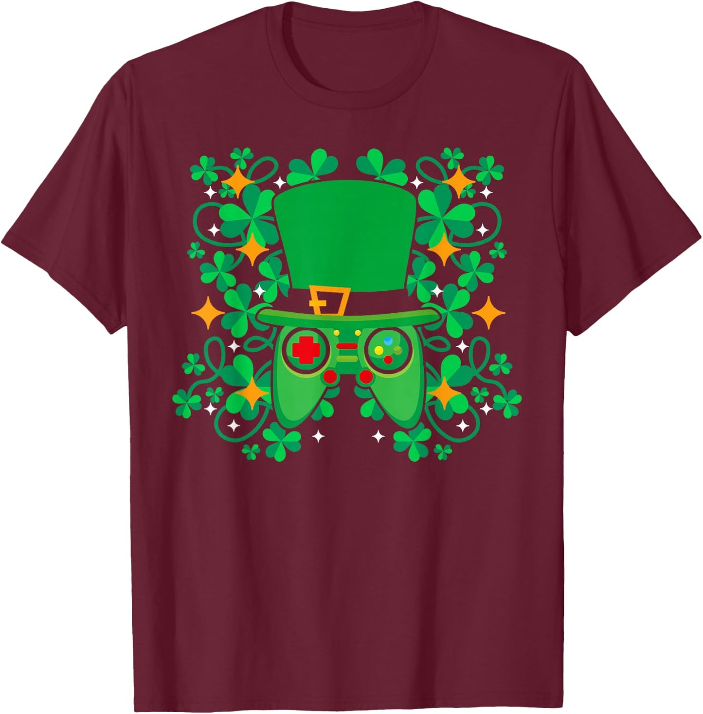 Gamers St. Paddy's Day Lucky Hat Patrick's Erwachsene Kinder T-Shirt - T-Shirt | Maroon