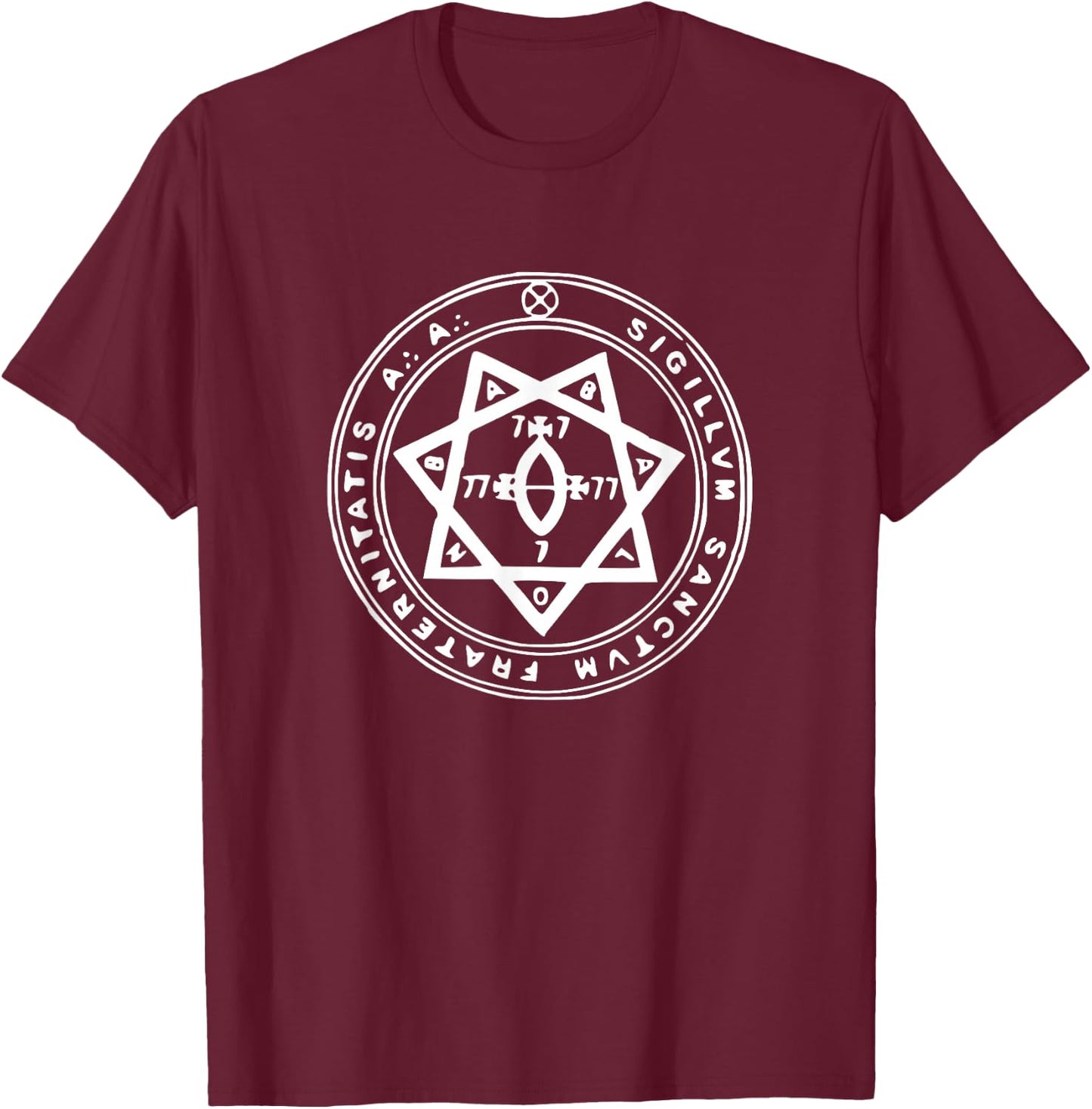 Seal of A. A. Astrum Argentum Symbol Magic Order Occult T-Shirt - T-Shirt | Maroon