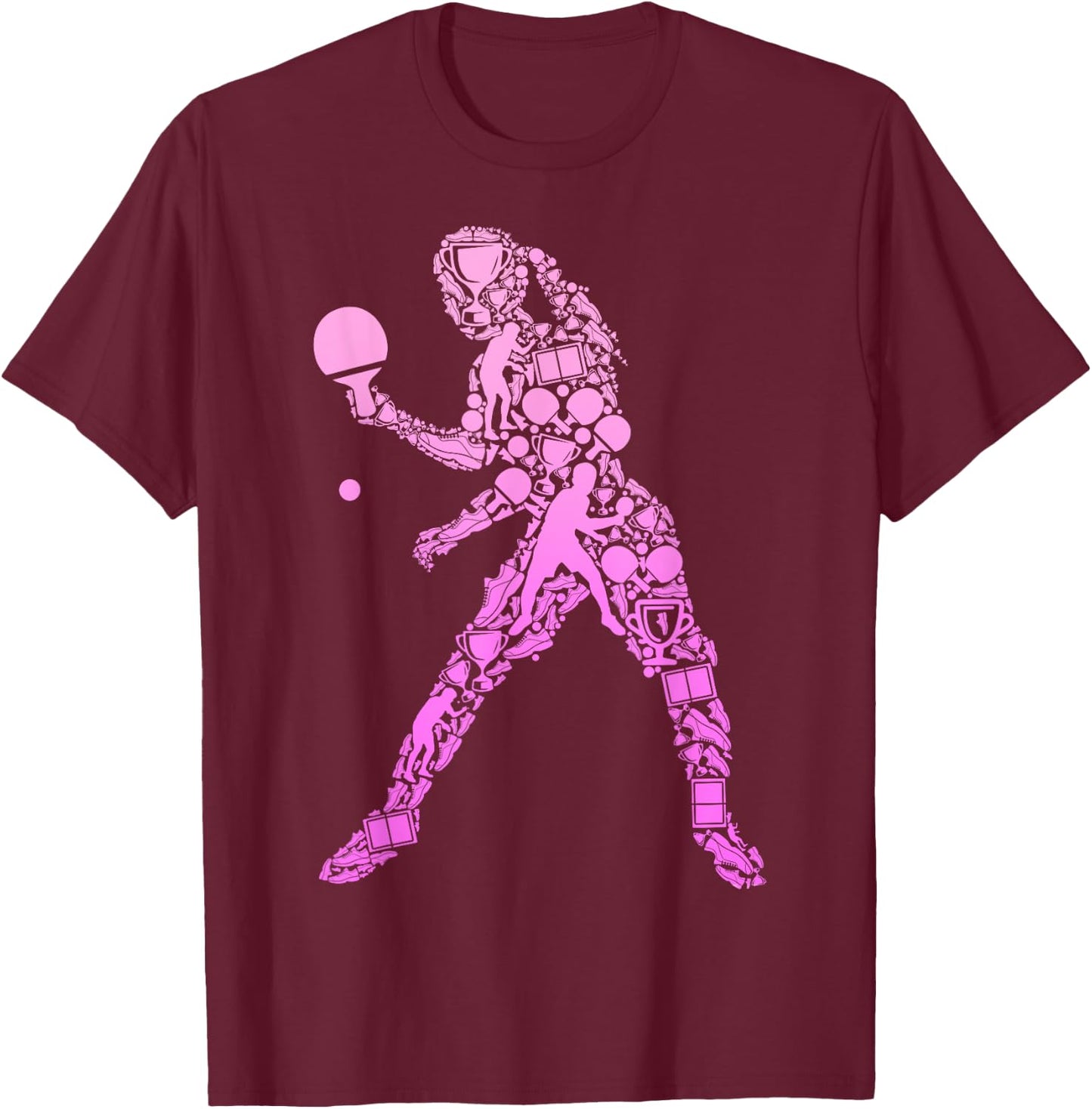 Tischtennis Tischtennisspielerin Ping Pong Kinder Mädchen T-Shirt - T-Shirt | Maroon