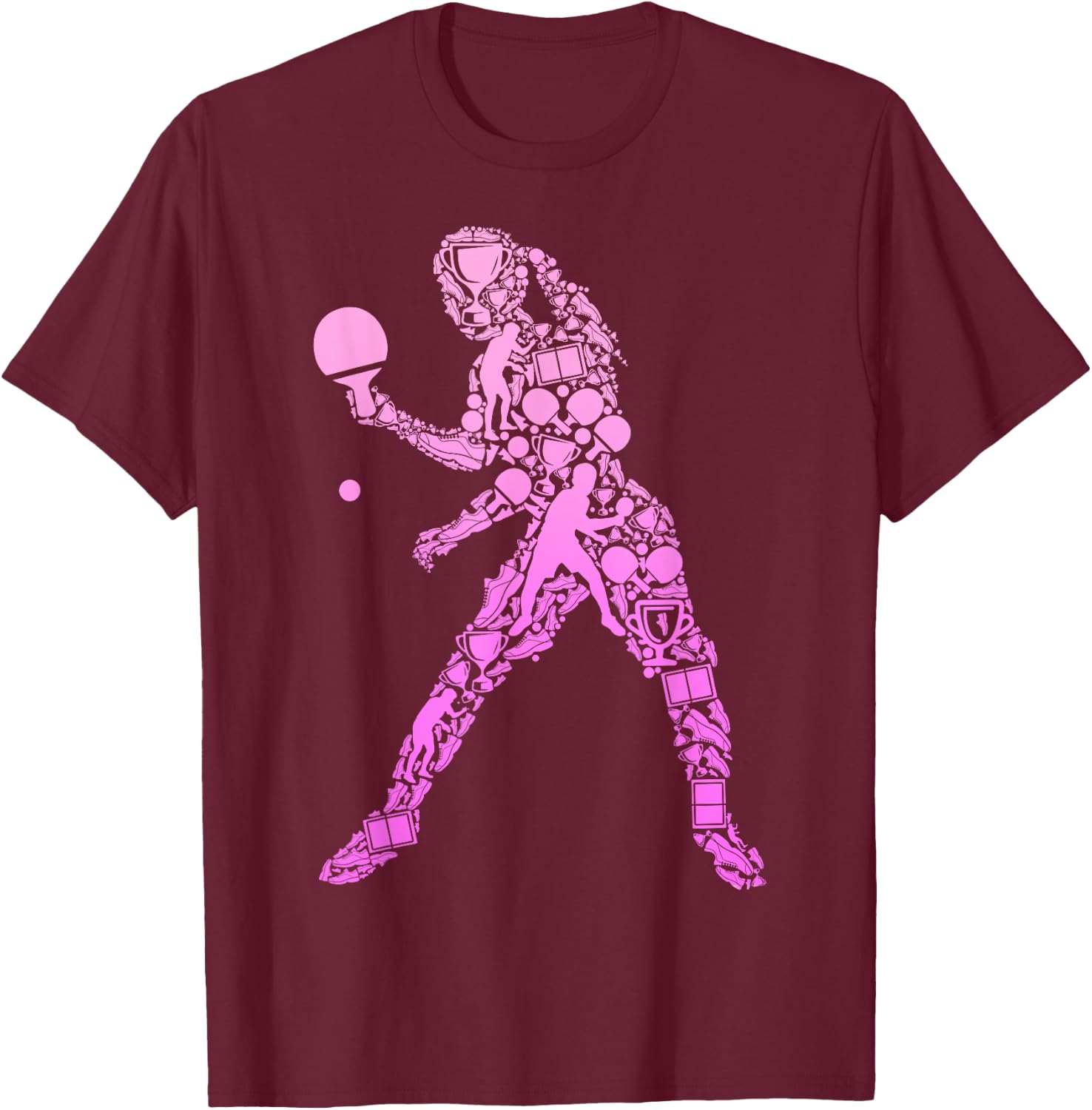 Tischtennis Tischtennisspielerin Ping Pong Kinder Mädchen T-Shirt - T-Shirt | Maroon