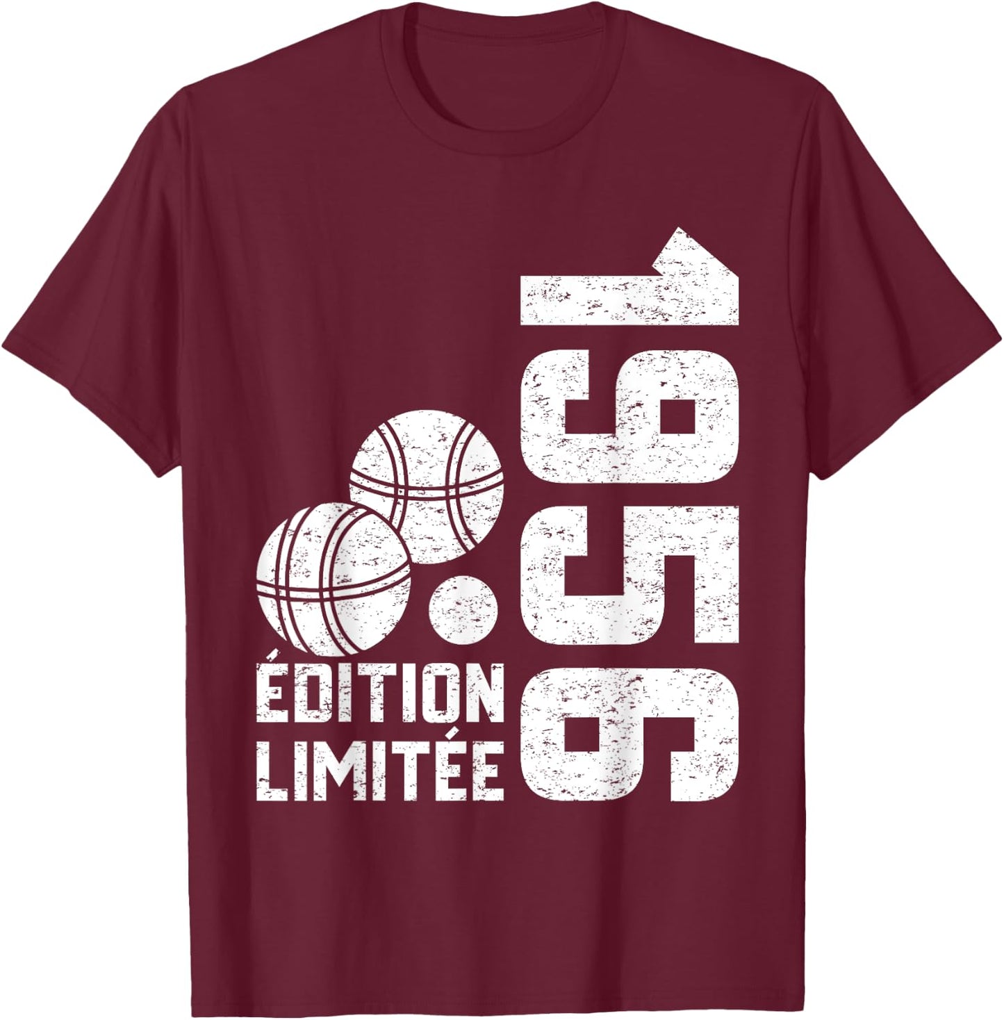 68th Anniversary Vintage 1956 Limited Edition Petanque T-Shirt - T-Shirt | Maroon