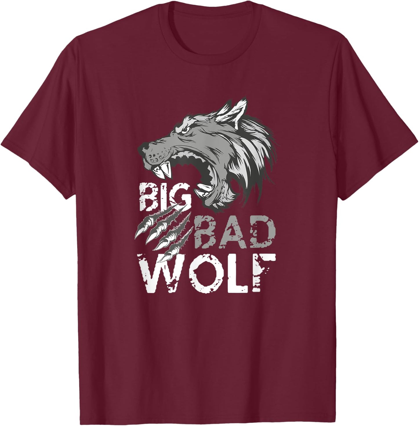 Big Bad Wolf Claw Marks T-Shirt - T-Shirt | Maroon