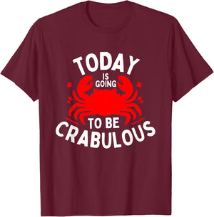 Funny Crab Eating Red Crab Lover Seafood Foodie Crabbing T-Shirt - T-Shirt | Maroon