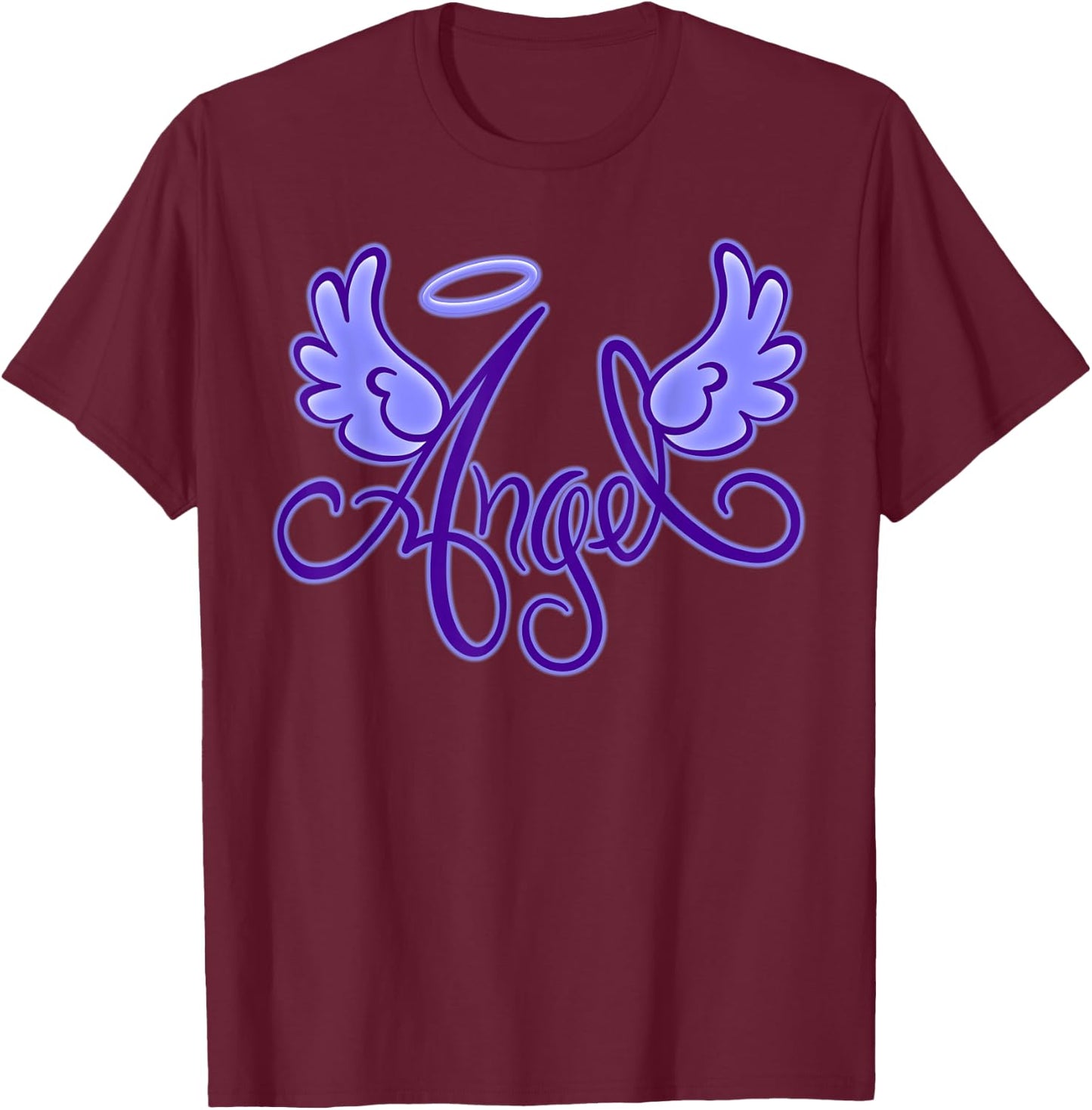Retro 90s 00s Throwback Angel Wings Y2K aesthetic T-Shirt - T-Shirt | Maroon