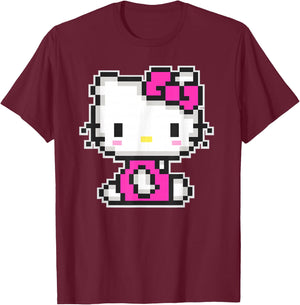 Hello Kitty Official Pixel Shirt T-Shirt - T-Shirt | Maroon
