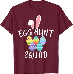 Egg Hunt Squad 2024 Funny Easter Day 2024 Egg Hunt Hunter T-Shirt - T-Shirt | Maroon