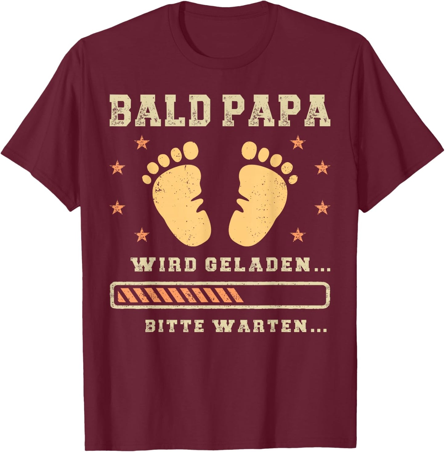 Bald Papa, Becoming Father, Baby Announcement, Fatherhood , black T-Shirt - T-Shirt | Maroon